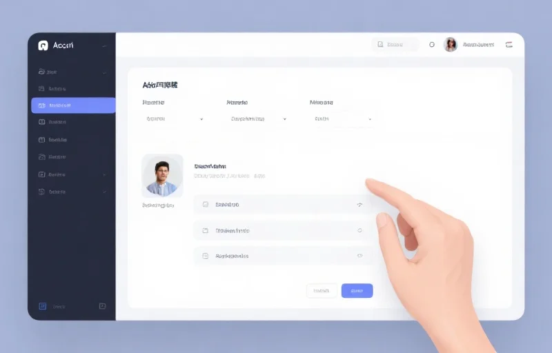 展示一个简洁现代的账号管理界面，用户正在编辑个人资料，界面布局清晰